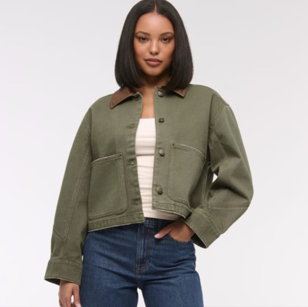 NWT - A&F Twill Barn Jacket - Picture 2 of 9